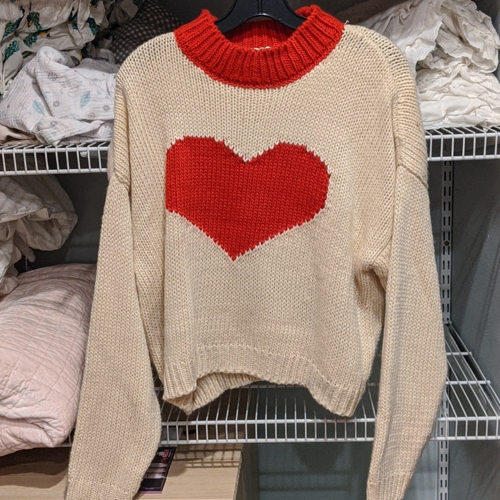 Heart knit sweater